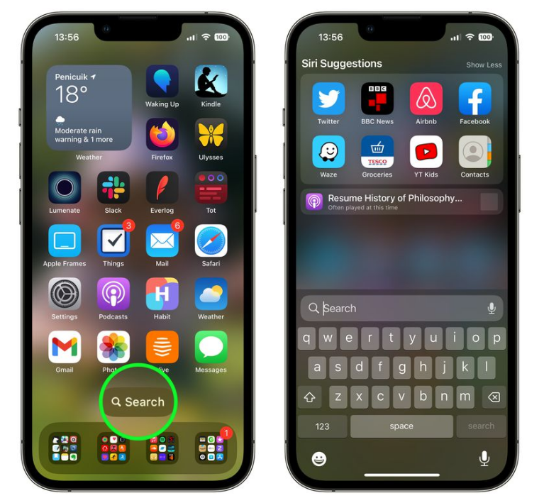 礼纪镇苹果手机维修分享升级到 iOS 16 后，如何删除主屏幕上的搜索按钮 